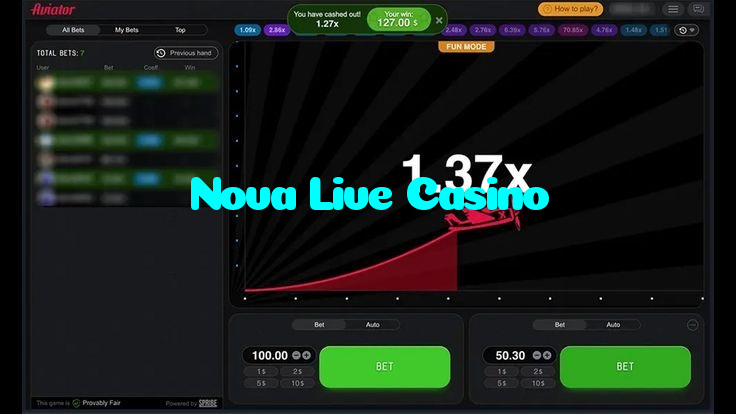 available types of Nova Live Casino bet including pre-match live express and system bets